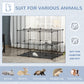 39 Pcs Small Animal Cage Bunny Hutch Portable Metal Wire with Ramps for Kitten Chinchilla, Black