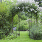 8FT Metal Garden Arch, Decorative Arbor Trellis for Climbing Plants, Wedding, Party, Event, Holiday, Black