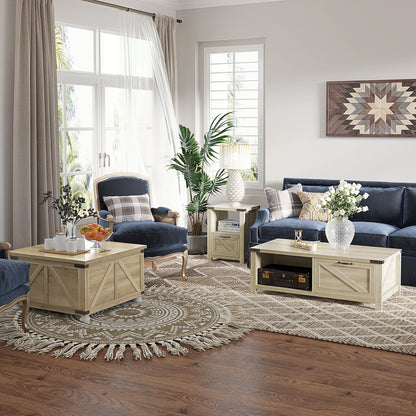 Square Coffee Table with Flip-Top Storage