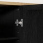 Modern Sideboard Buffet Cabinet, Modern Kitchen Storage Cabinet with 4 Doors Adjustable Shelves, for Dining Room, Black