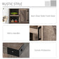Rustic Barn Door Storage Cabinet Modern Farmhouse Buffet Sideboard for Kitchen & Dining Room Dark Oak