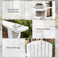 Classic Adirondack Chair Muskoka Chair, Garden Deck Chair with Cup Holder for Patio, Indoor, Backyard, White