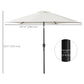 8.5' Cream White Round Aluminum Parasol with Crank Handle