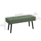 39" Upholstered Ottoman Bench, Corduroy Entryway Bedroom Bench with Padded Seat and Steel Legs for Bedroom, Green