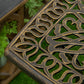 Aluminium Outdoor Side Table with Umbrella Hole, 21" Square Patio Coffee Table End Table, Bronze