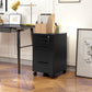 Lockable Vertical File Cabinet with Lock, 3 Drawer Filing Cabinet with Hanging Bars for Letter and A4 Size, Black