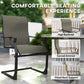 C Spring Motion Patio Chairs Set of 2 with Curved High Backrest, Armrest, All Weather Breathable Fabric, Metal Frame