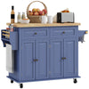 Rolling Kitchen Island Cart with Wood Top