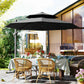 11ft Dark Grey Aluminum Cantilever Umbrella, Adjustable Angle