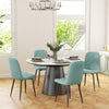Dining Chairs Set of 4, Upholstered Dining Room Chairs with Steel Legs, Modern Kitchen Chair for Dining Room, Green