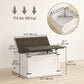 Lift Top Coffee Table with Charging Station, Square Farmhouse Center Table with Hidden Storage, White Wood Grain