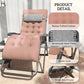 Padded Folding Recliner Chair, Patio Lounger with Cupholder, Adjustable Backrest, Removable Cushion, Navy Blue