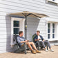 9.8ft Half Umbrella Semi Round Patio Parasol with Crank Handle, Top Vent for Garden, Balcony- NO BASE INCLUDED, Coffee
