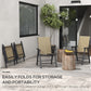 4-Piece Folding Chair Set for Relaxing on Patio Balcony Garden, Comfortable Outdoor Furniture with Armrests, Brown