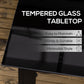 Aluminium Outdoor Dining Table for 6, 59" x 35" Rectangle Patio Table with Tempered Glass Tabletop, for Garden, Backyard, Lawn, Balcony, Black