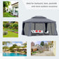 13' x 10' Patio Gazebo, Double Roof Outdoor Gazebo Canopy Shelter with Netting & Curtains, Strong Aluminum Frame, Dark Grey