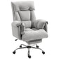 High Back Office Chair, Reclining Desk Chair with Footrest, Swivel Base, Rolling Wheels, Light Grey
