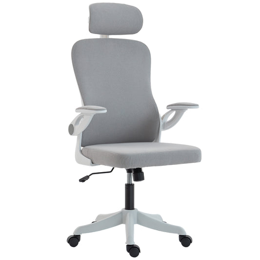 Ergonomic Office Chair with Adjustable Lumbar and Headrest - Grey