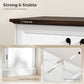 Buffet Cabinet, 32" Farmhouse Sideboard with Thick Top, Quiet Drawer and Adjustable Shelf, White Wood Grain