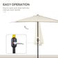 9.8ft Half Umbrella Semi Round Patio Parasol with Crank Handle, Top Vent for Garden, Balcony- NO BASE INCLUDED, Cream