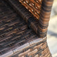 Rattan Wicker Side Table, 21.3" Square Outdoor End Table with Umbrella Hole 2-Tier Storage for Patio Garden Mixed Brown