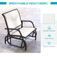 Patio Glider Outdoor Glider Chair with Breathable Mesh Seat & Backrest, Armrests and Metal Frame, Cream White