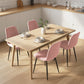 Dining Chairs Set of 4, Upholstered Dining Room Chairs with Steel Legs, Modern Kitchen Chair for Dining Room, Pink