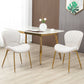 Dining Chairs Set of 2, Modern Accent Chair with Cushioned Backrest, Upholstery for Living Room, Cream White