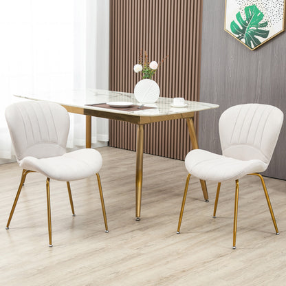 Upholstered Dining Chairs Set of 2 - Cream White