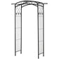 7Ft Outdoor Garden Arbor, Wedding Arch for Ceremony, Trellis with Scrollwork Design, Ideal for Climbing Vines and Plants, Black