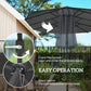 173" Double-Sided Sun Umbrella Garden Parasol Patio Sun Shade Outdoor with LED Solar Light, No Base Included, Dark Gre