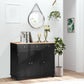 Modern Sideboard, Buffet Cabinet with Storage Cabinets, Drawers and Adjustable Shelves for Living Room, Black