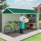 Metal Garden Storage Shed, Outdoor Tool Storage House with Lockable Door, Vents, Sloped Roof, Light Grey