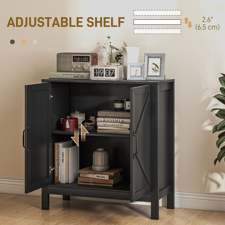 Sideboard Buffet with Barn Door and Shelves