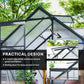 6' x 6' x 6.5' Polycarbonate Greenhouse, Walk-in Green House with Adjustable Roof Vent Galvanized Base Sliding Door Rain Gutter for Outdoor Garden Backyard, Grey