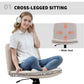 Criss Cross Chair with Wheels, Wide Office Chair with No Arms, Adjustable Height, Tilting, Beige