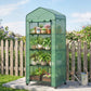 Portable Greenhouse, Outdoor Hot House Plant Flower Greenhouse with 4 Tier Shelves, PE Cover, Green