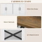 Sideboard, Buffet Cabinet with 4 Barn Doors and 3 Drawers, Coffee Bar Cabinet with Adjustable Shelves, White