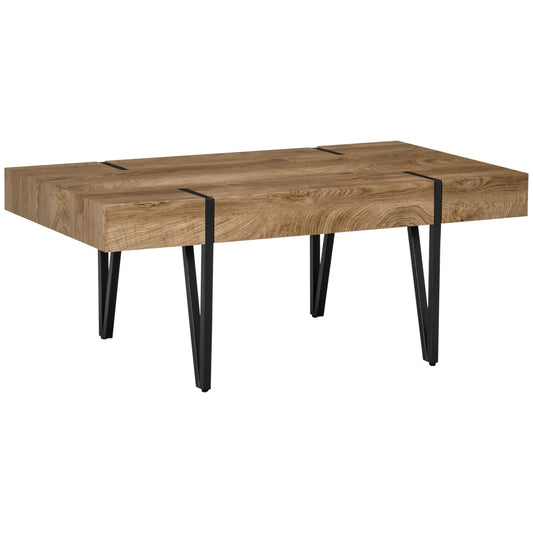 Rustic Coffee Table with Steel Hairpin Legs