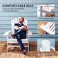 Wood Adirondack Chair, Outdoor Patio Muskoka Chair with Slatted Design for Deck, Garden, Backyard, Fire Pit, White