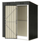 5 x 3 ft Outdoor Storage Shed, Lean-to Metal Garden Shed with Lockable Door and Vents, Dark Grey