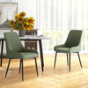 Upholstered Kitchen Chairs, Modern Dining Chairs Set of 2 with Diamond Tufting and Steel Legs for Dining Room, Green