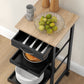 Kitchen Island Rolling Trolley Utility Serving Cart with Drawer Black