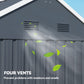 Metal Garden Storage Shed, Outdoor Tool Storage House with Lockable Door, Vents, Sloped Roof, Light Grey