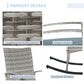 Outdoor PE Rattan Rocking Chair, Garden Glider Rocking Chair, Wicker Patio Chair Set with Armrest and Cushion, Grey