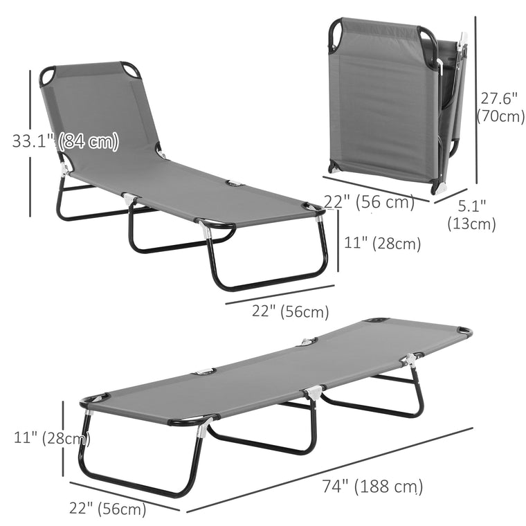 2-Piece Folding Tanning Chair with Reclining Back & Mesh
