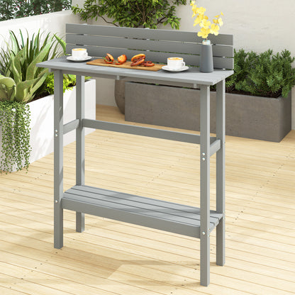 110cm Rectangle Bar Table with Built-In Footrest