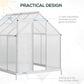 6' x 8' x 6.5' Walk-in Greenhouse, Polycarbonate Greenhouse with Adjustable Roof Vent, Base, Sliding Door, Clear