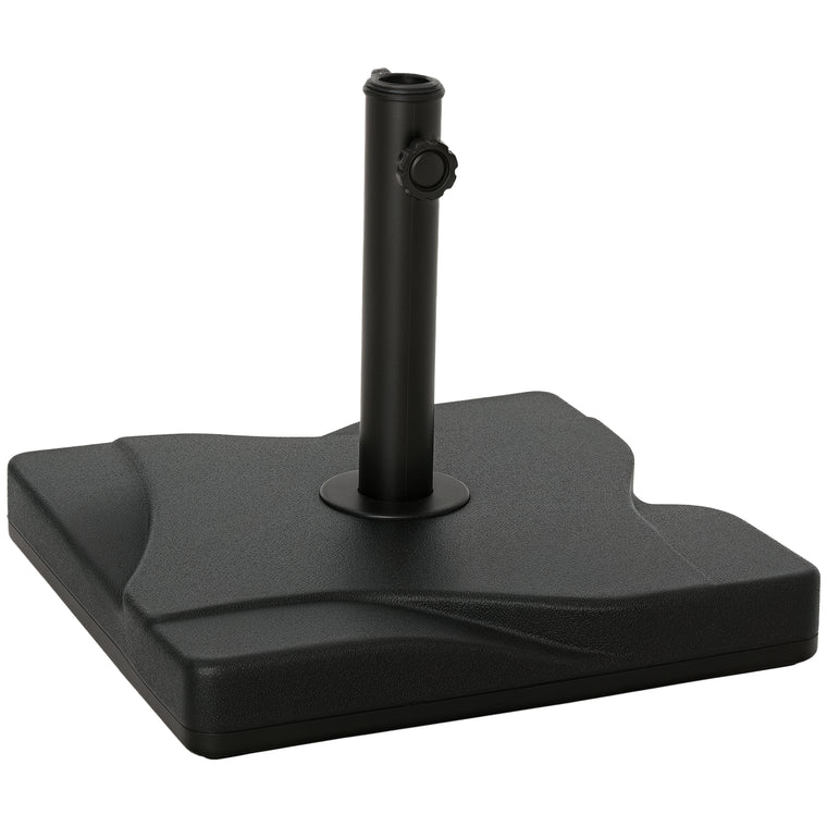 44 lb Black Square Cement Umbrella Base for 1.3-2" Poles