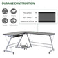 L-Shaped Computer Desk, Corner Table with Keyboard Tray for PC Laptop Desktop, Workstation Stand Home Office Furniture